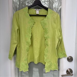 NWT Vintage Nygard Collection Silk Blend Knit Jacket w Appliqué and Embroidery